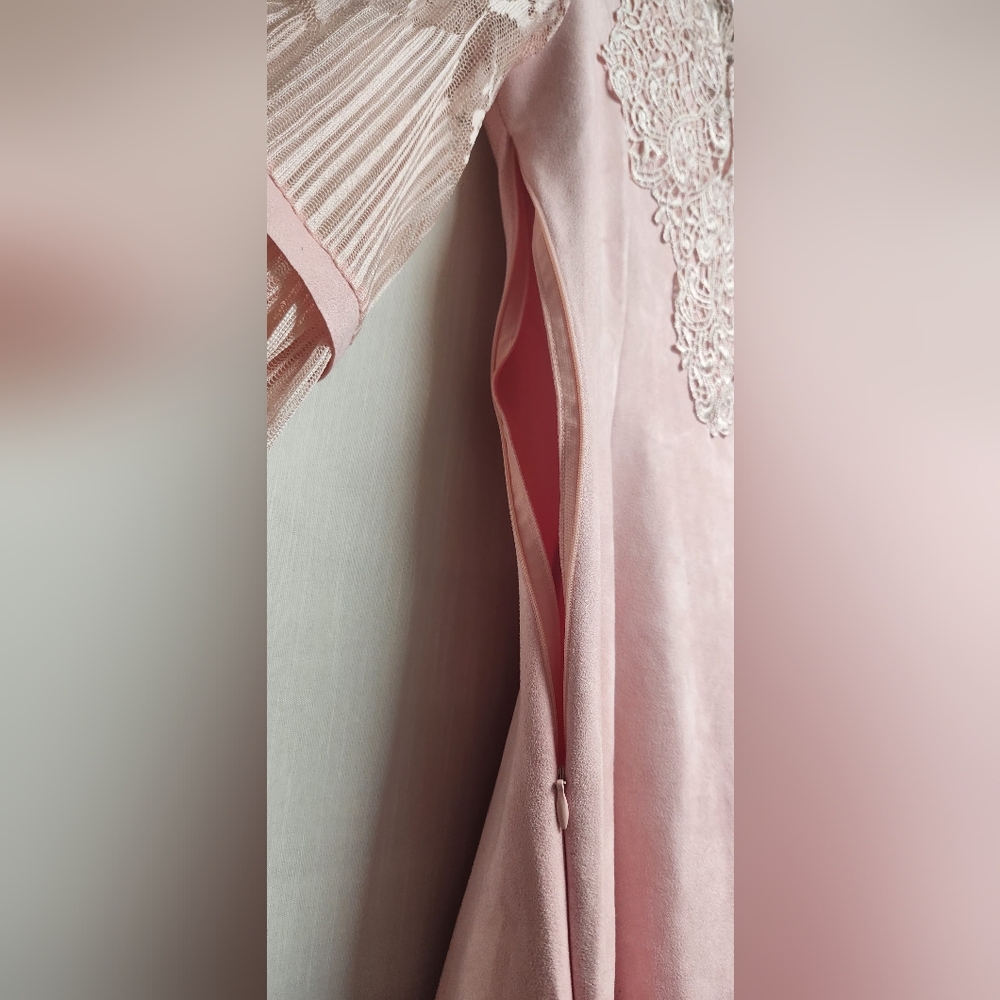 Blue Sky Elegant Pink Lace Dress - Picture 7 of 9